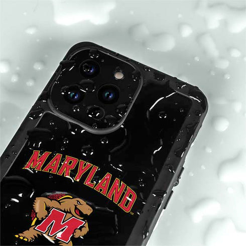 University of Maryland Collegiate Text iPhone 15 Pro Waterproof Case